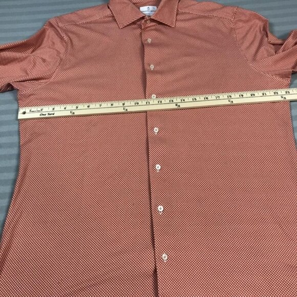 Emanuel Berg Shirt Mens L/XL 17 Red White Modern Fit Stretch Button Up Dress - Picture 5 of 11